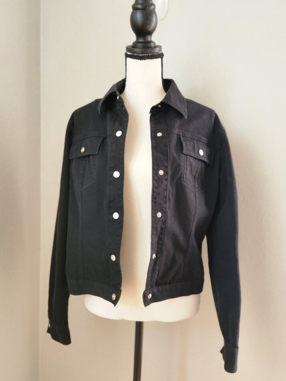 Jones New York Black Cotton Jacket Size M